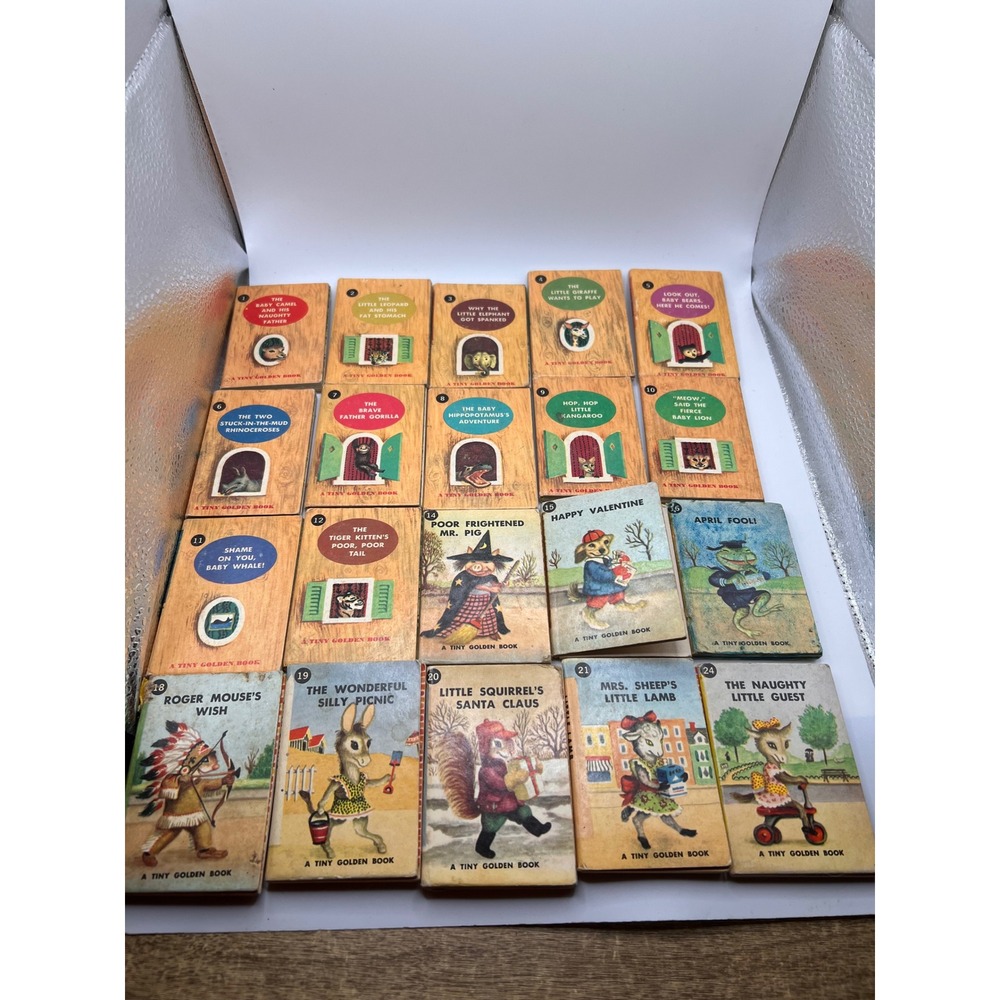 Vtg Tiny Golden Library Series 1948 Tiny Animals Stories & Tiny Nonsense Stories